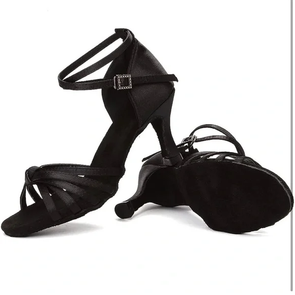Satin Salsa Ballroom Professional Dancing Shoes - Picture 8 of 9
